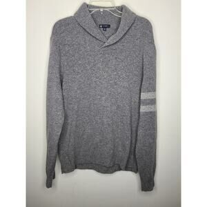 J Crew shawl collar gray premium lambswool sweater - large